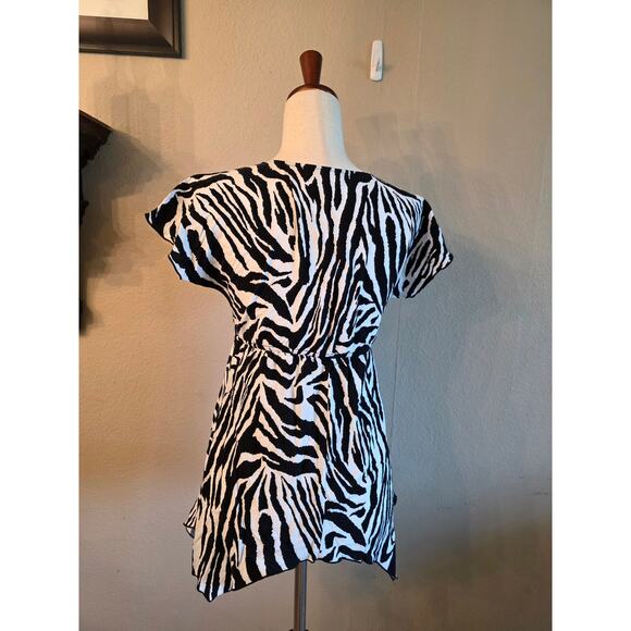 CATO Women's Zebra Print Y2K Tunic Top SZ Small - Picture 2 of 8